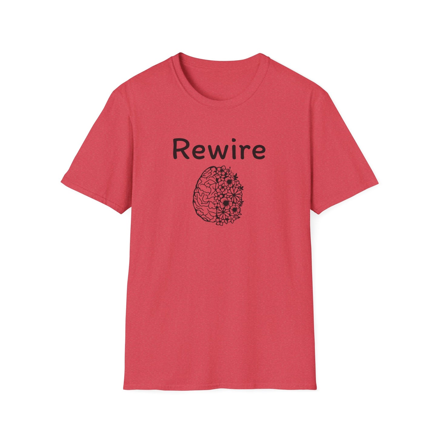 Rewire Brain Flowers Unisex Softstyle T-Shirt