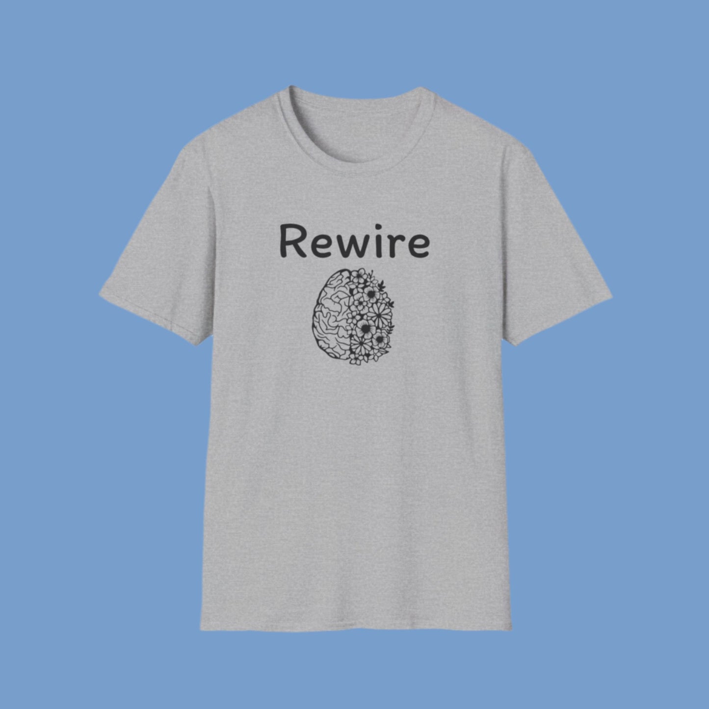 Rewire Brain Flowers Unisex Softstyle T-Shirt