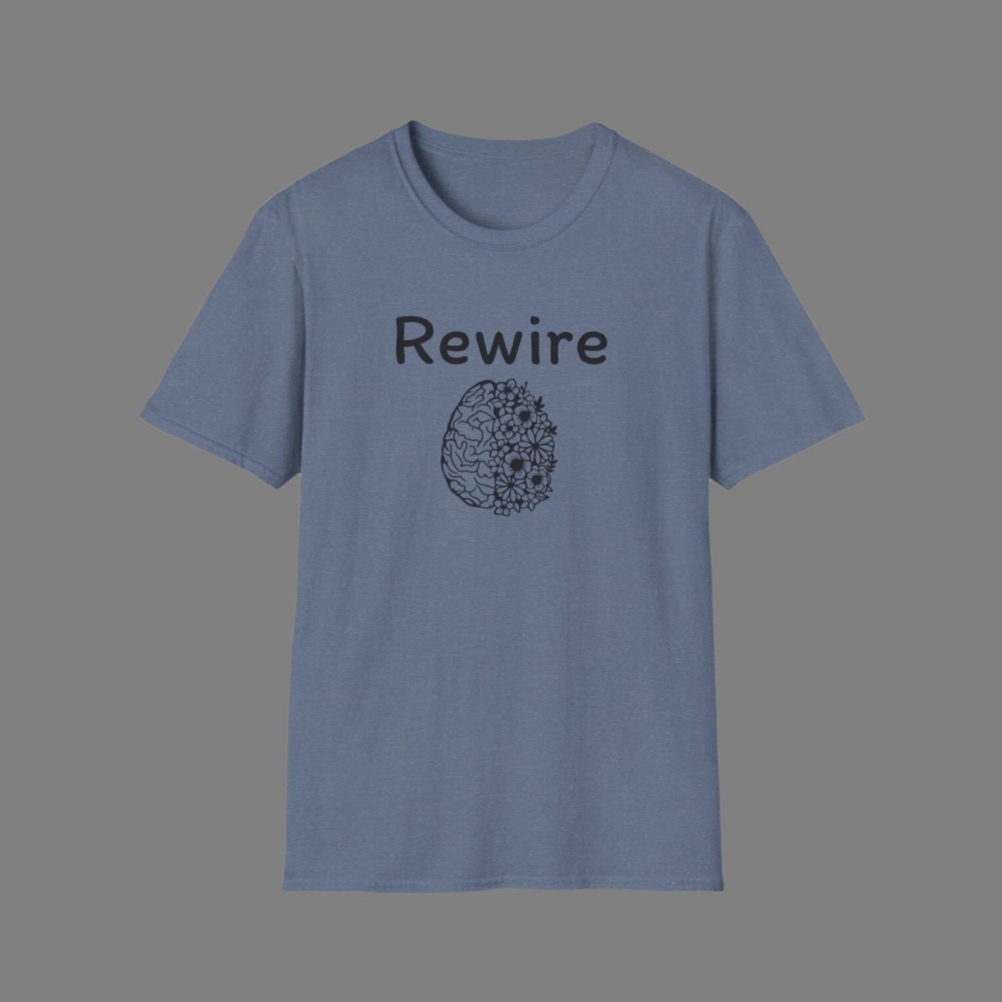 Rewire Brain Flowers Unisex Softstyle T-Shirt