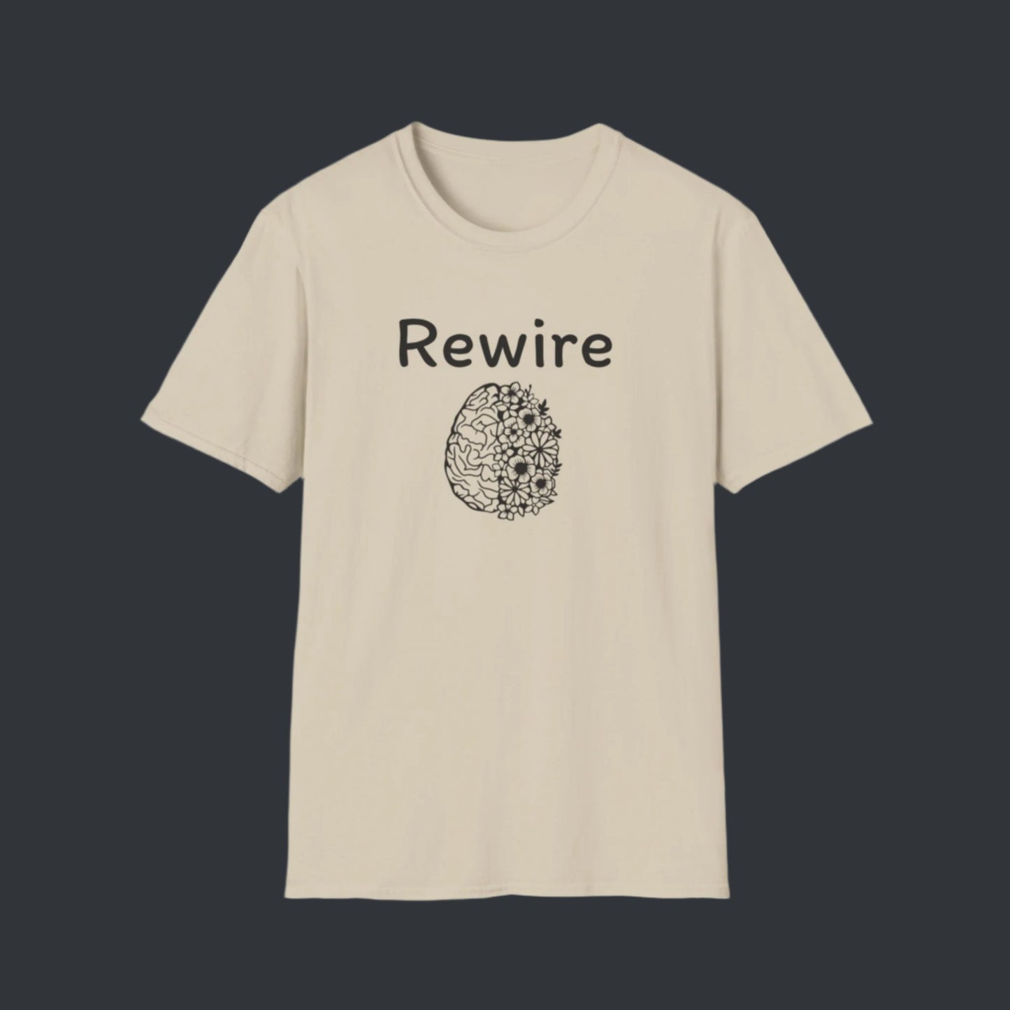 Rewire Brain Flowers Unisex Softstyle T-Shirt