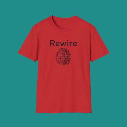 Rewire Brain Flowers Unisex Softstyle T-Shirt