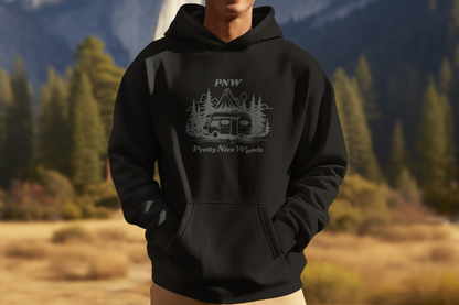 PNW "Pretty Nice Woods" Camper Fleece Pullover Hoodie